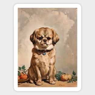 Loyal Friend, Irresistible Expression: Pekingese Art Sticker